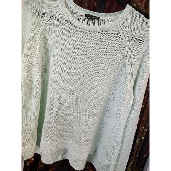 Eileen Fisher Cotton Linen Blend Mint Green Lightweight Sweater Medium - Picture 2 of 10